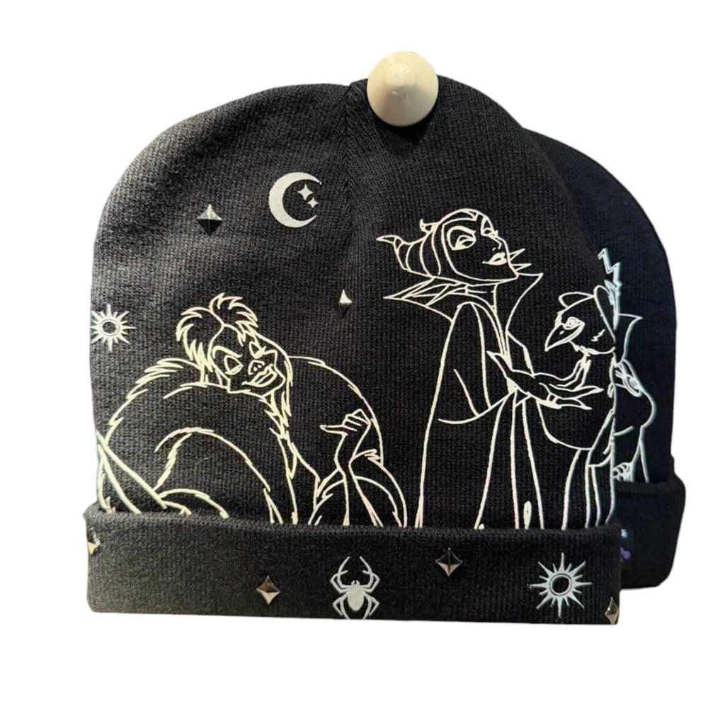 Bonnet noir Disney Villains Disneyland Paris avec illustrations de méchants Disney