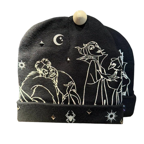 Bonnet noir Disney Villains Disneyland Paris avec illustrations de méchants Disney