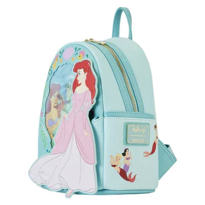 Mini sac à dos Loungefly Ariel lenticulaire WDBK3256 - vue trois quarts