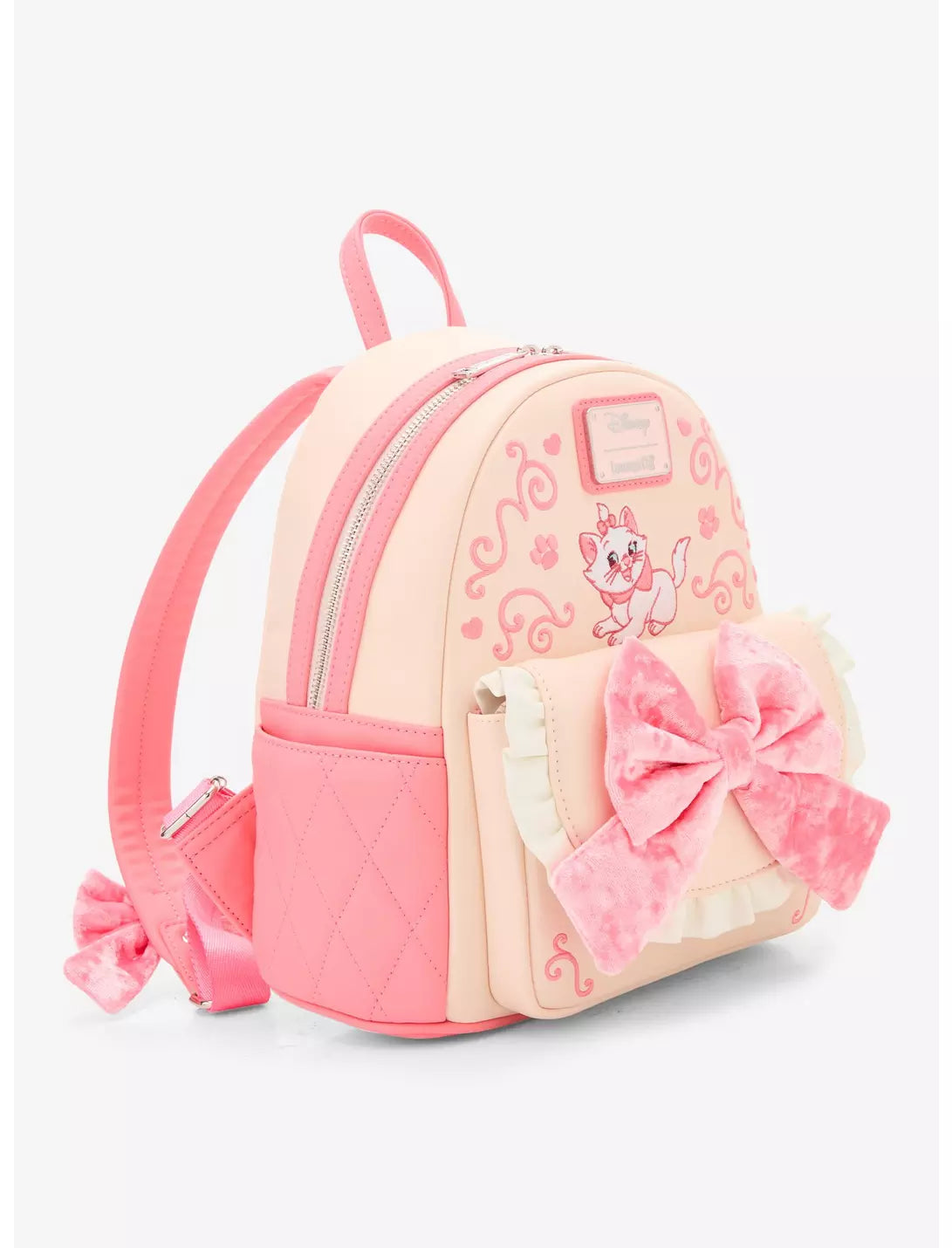 Sac à dos Loungefly Disney Les Aristochats Marie avec nœud en velours - vue de trois quarts
