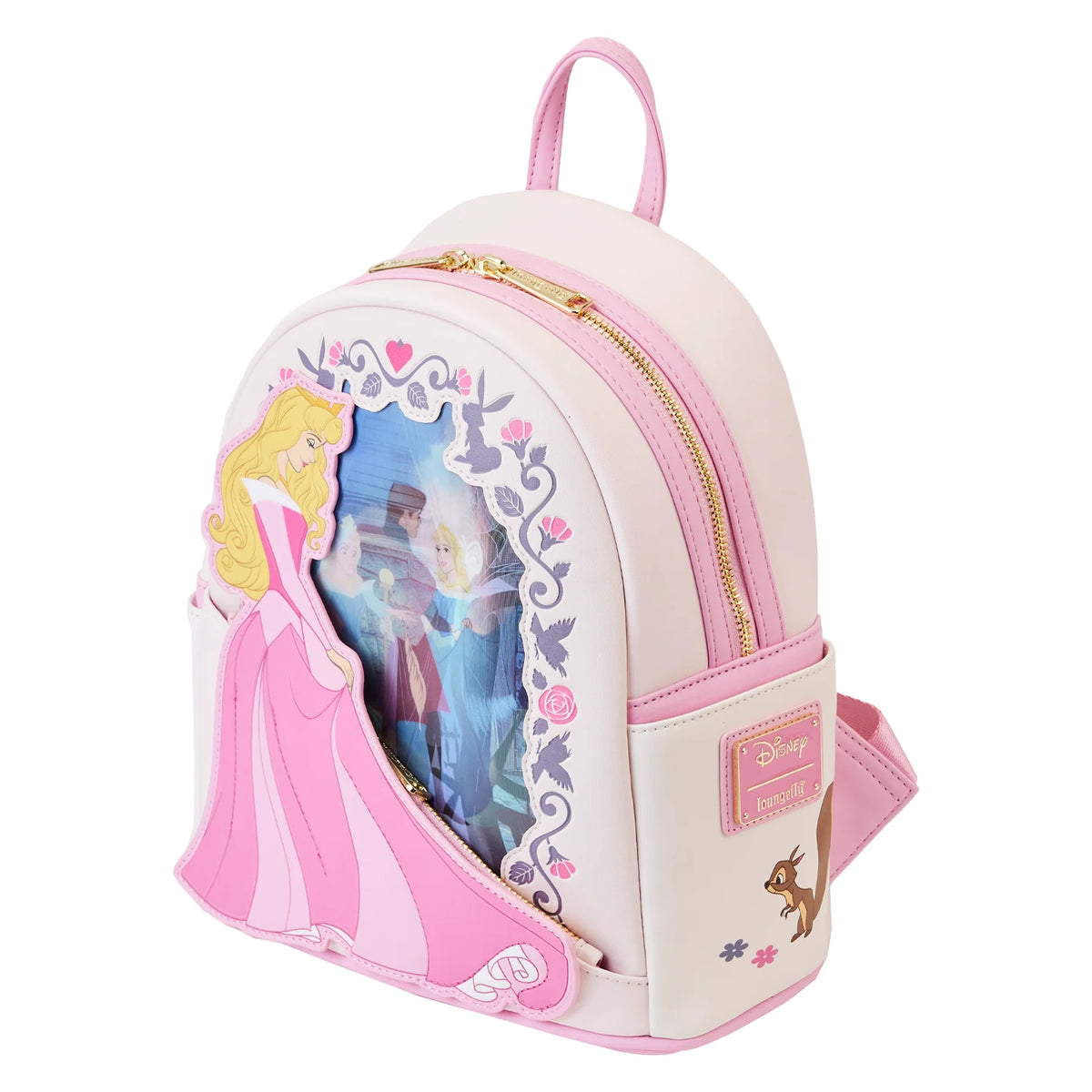 Mini sac à dos Loungefly Aurore lenticulaire WDBK3210 - vue trois quarts