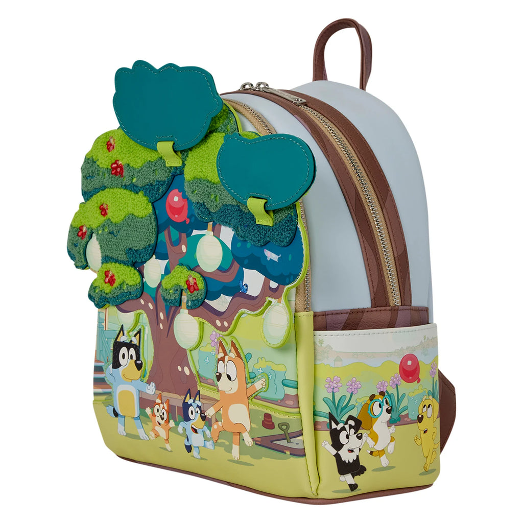 Mini sac à dos Loungefly Bluey Backyard lumineux - vue trois quarts