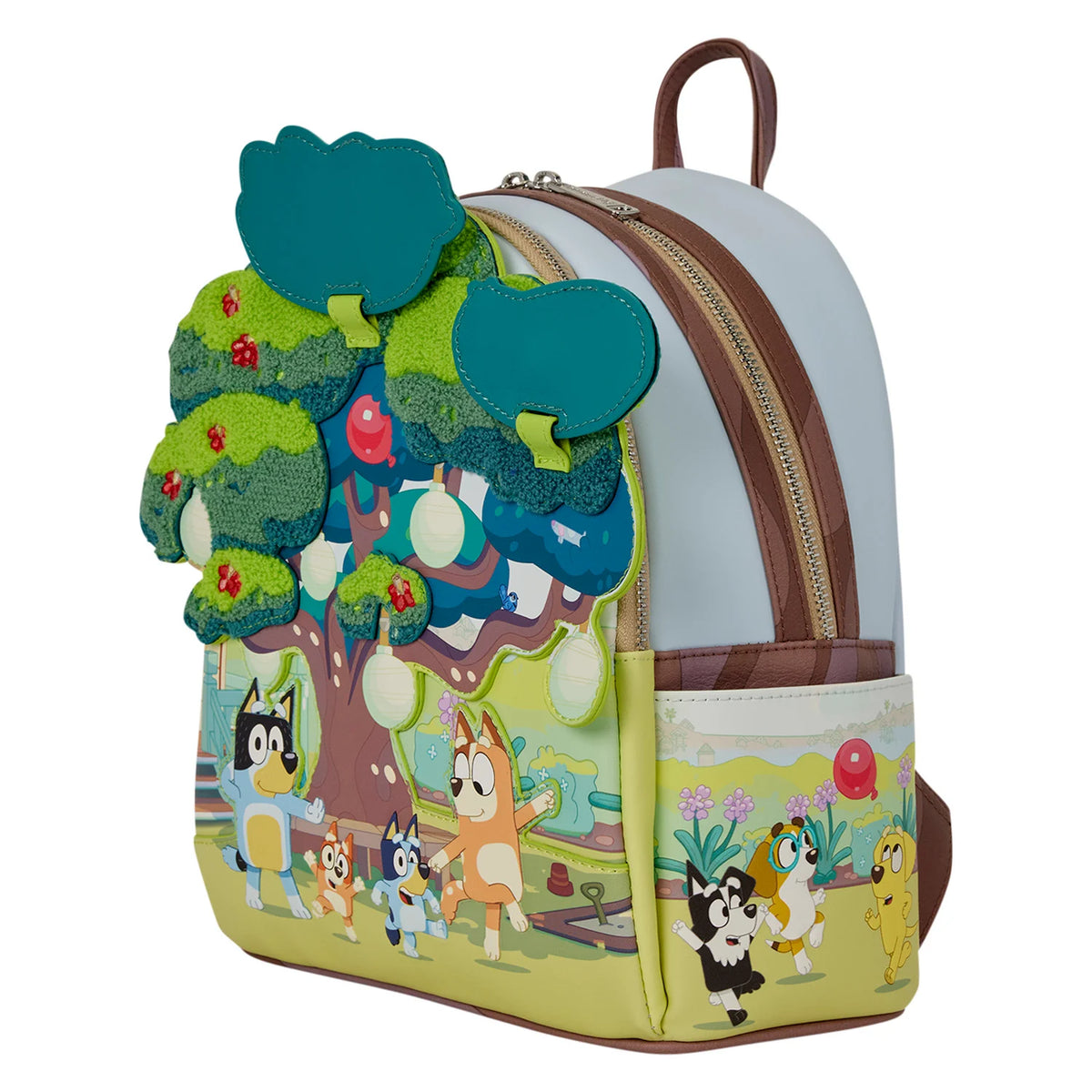 Mini sac à dos Loungefly Bluey Backyard lumineux - vue trois quarts