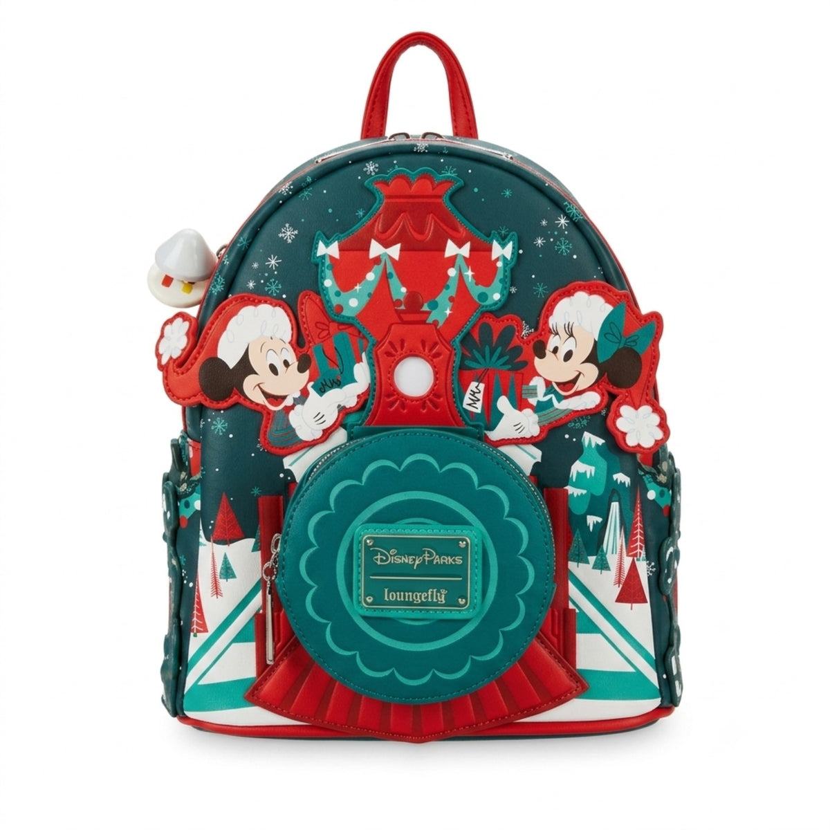 Sac Loungefly Disneyland Paris Mickey et Minnie Train de Noël - vue de face
