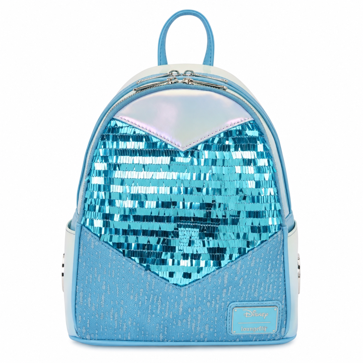 Sac Loungefly Disney La Reine des Neiges Elsa sequins sur fond blanc