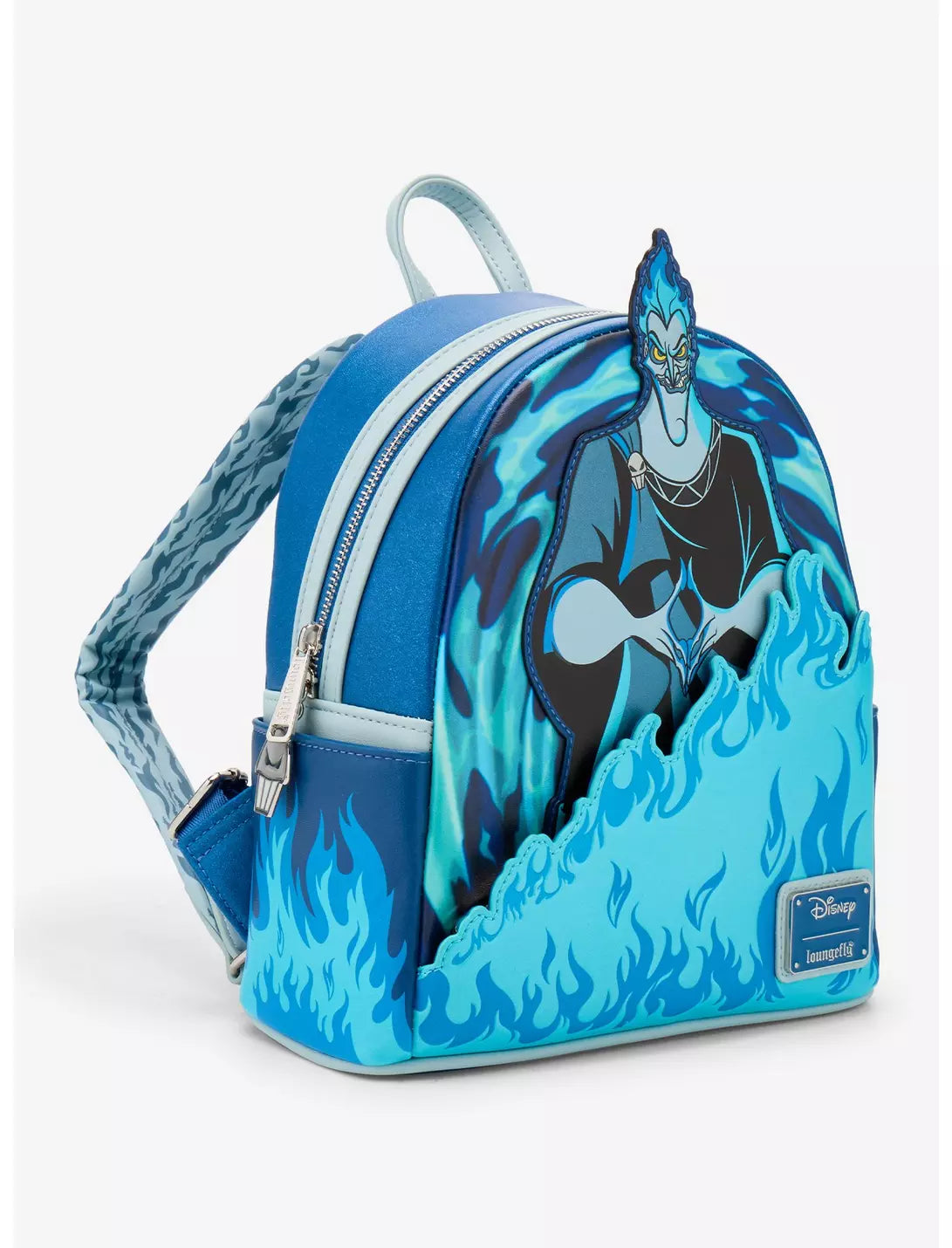 Sac à dos Loungefly Disney Hercule Hadès et flammes bleues - vue de trois quarts