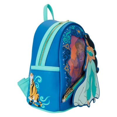 Mini sac à dos Loungefly Jasmine lenticulaire WDBK3601 - vue trois quarts