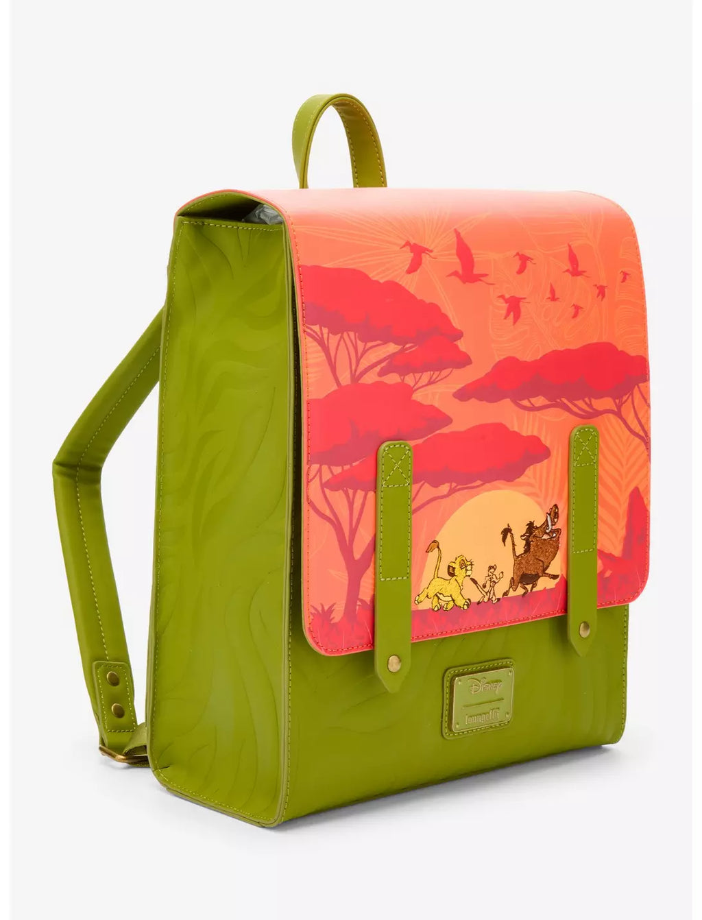 Sac à dos Loungefly Disney Le Roi Lion Simba, Timon et Pumbaa - vue de trois quarts HD