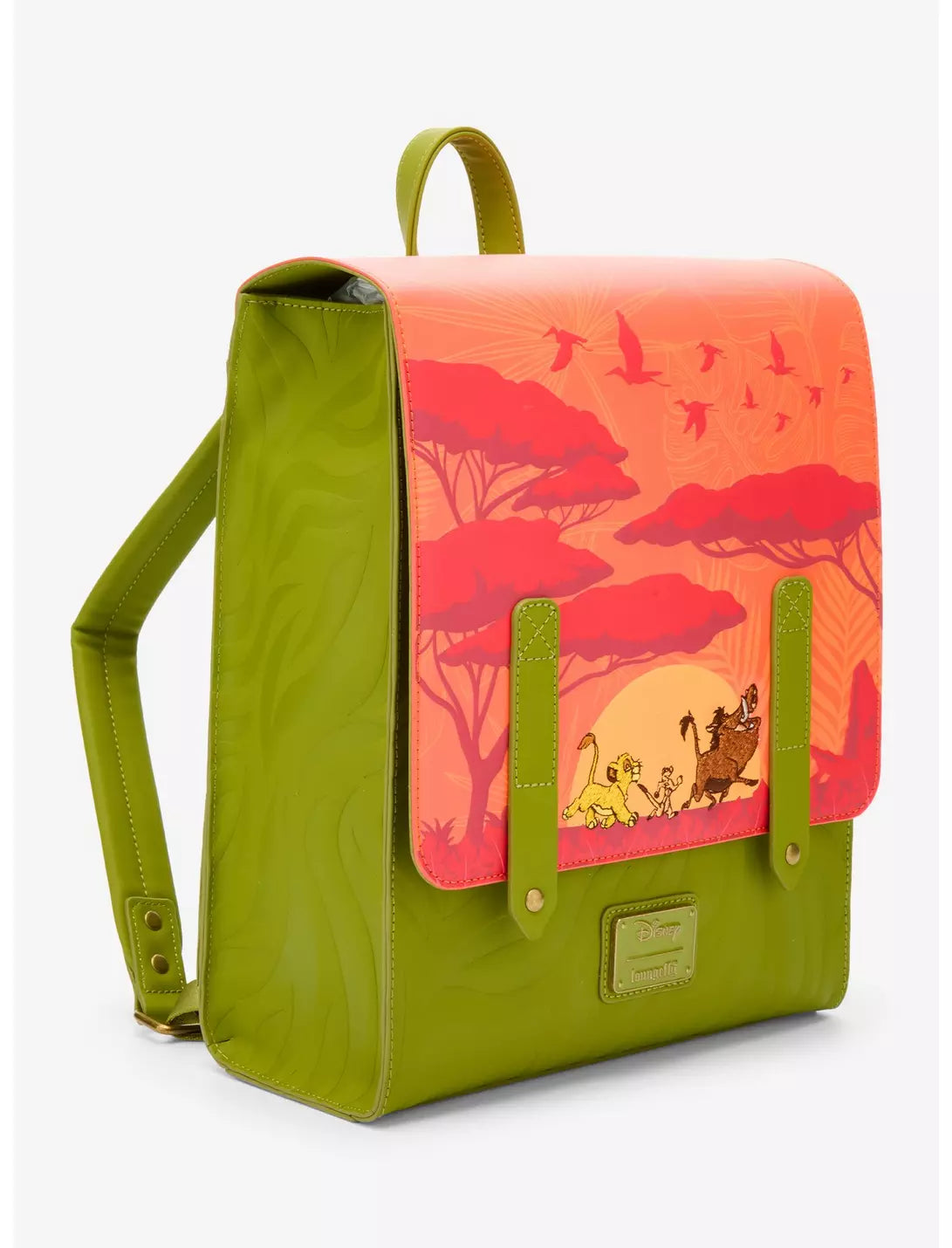 Sac à dos Loungefly Disney Le Roi Lion Simba, Timon et Pumbaa - vue de trois quarts HD