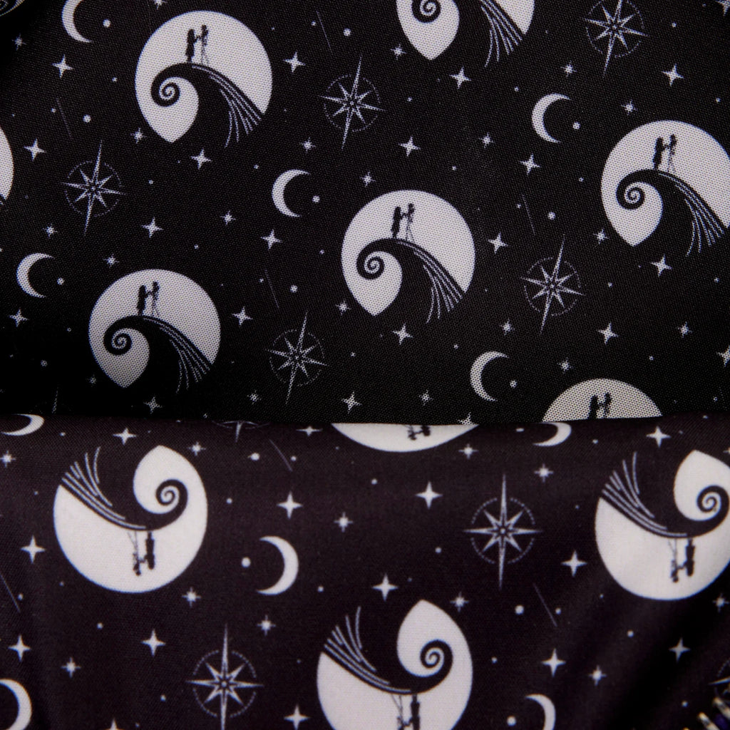 Détail du motif intérieur Jack et Sally du sac Loungefly WDBK4489