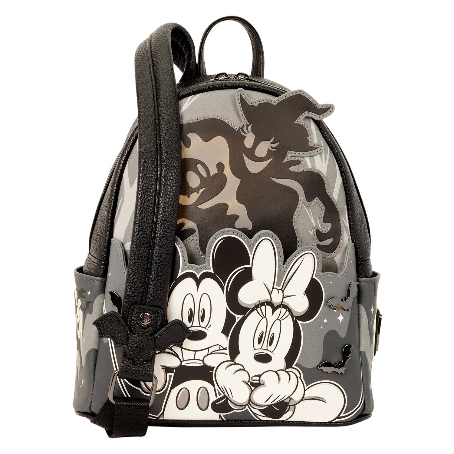 Sac à dos Loungefly Disney Mickey et Minnie Halloween - détail du design et des bretelles