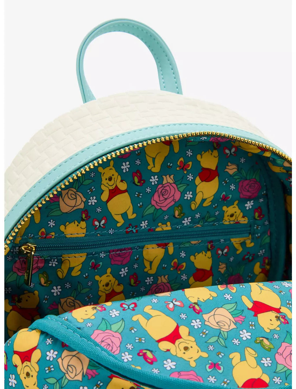 Sac à dos Loungefly Disney Winnie l’Ourson floral - détail de la doublure intérieure