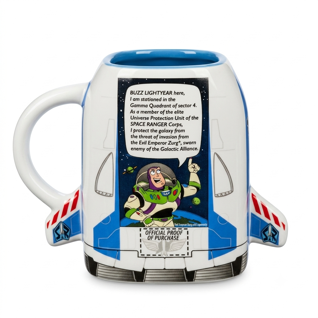 Mug Buzz l’Éclair avec cuillère Disneyland Paris, vue arrière avec ailes