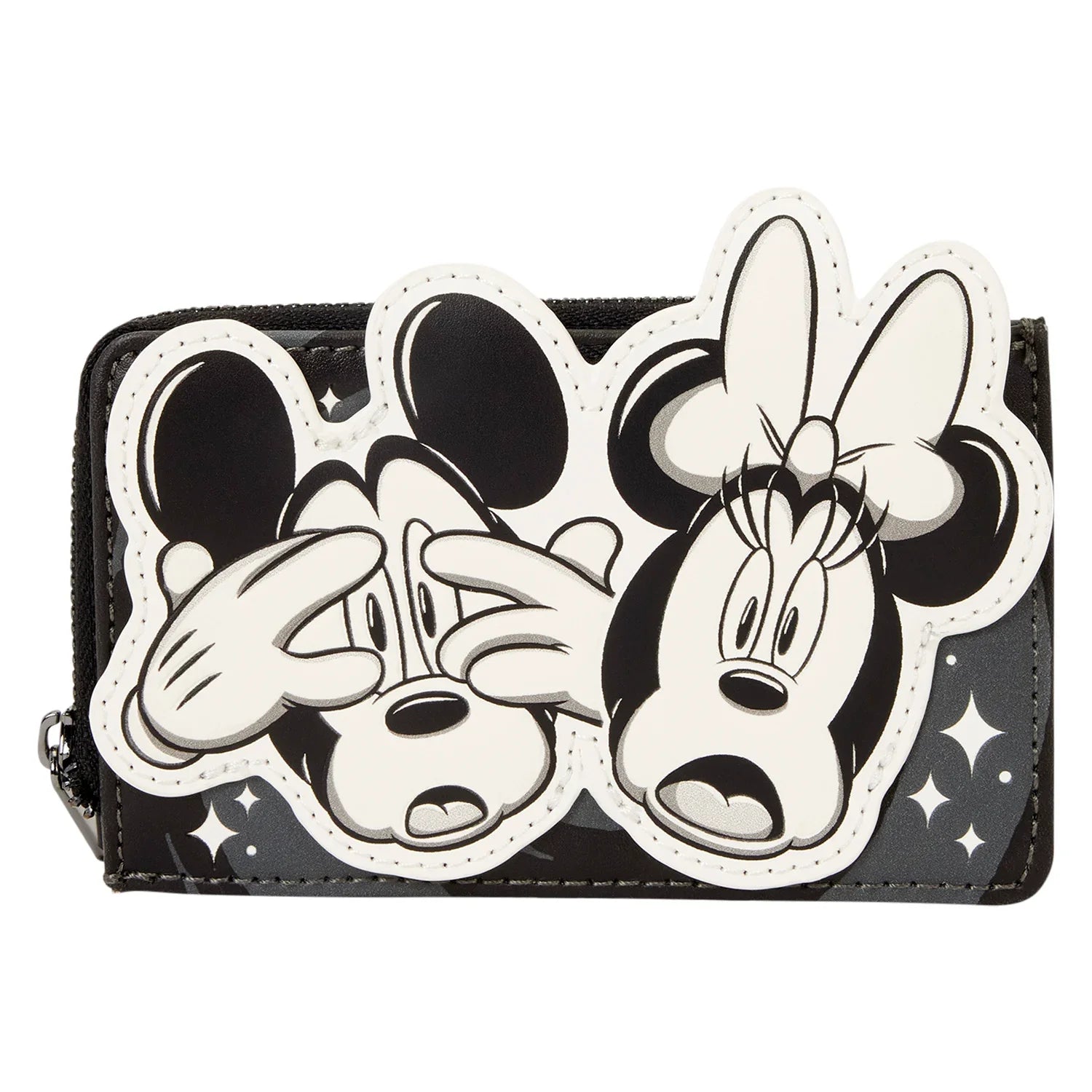 Porte-cartes Loungefly Disney Mickey et Minnie noir et blanc - vue de face