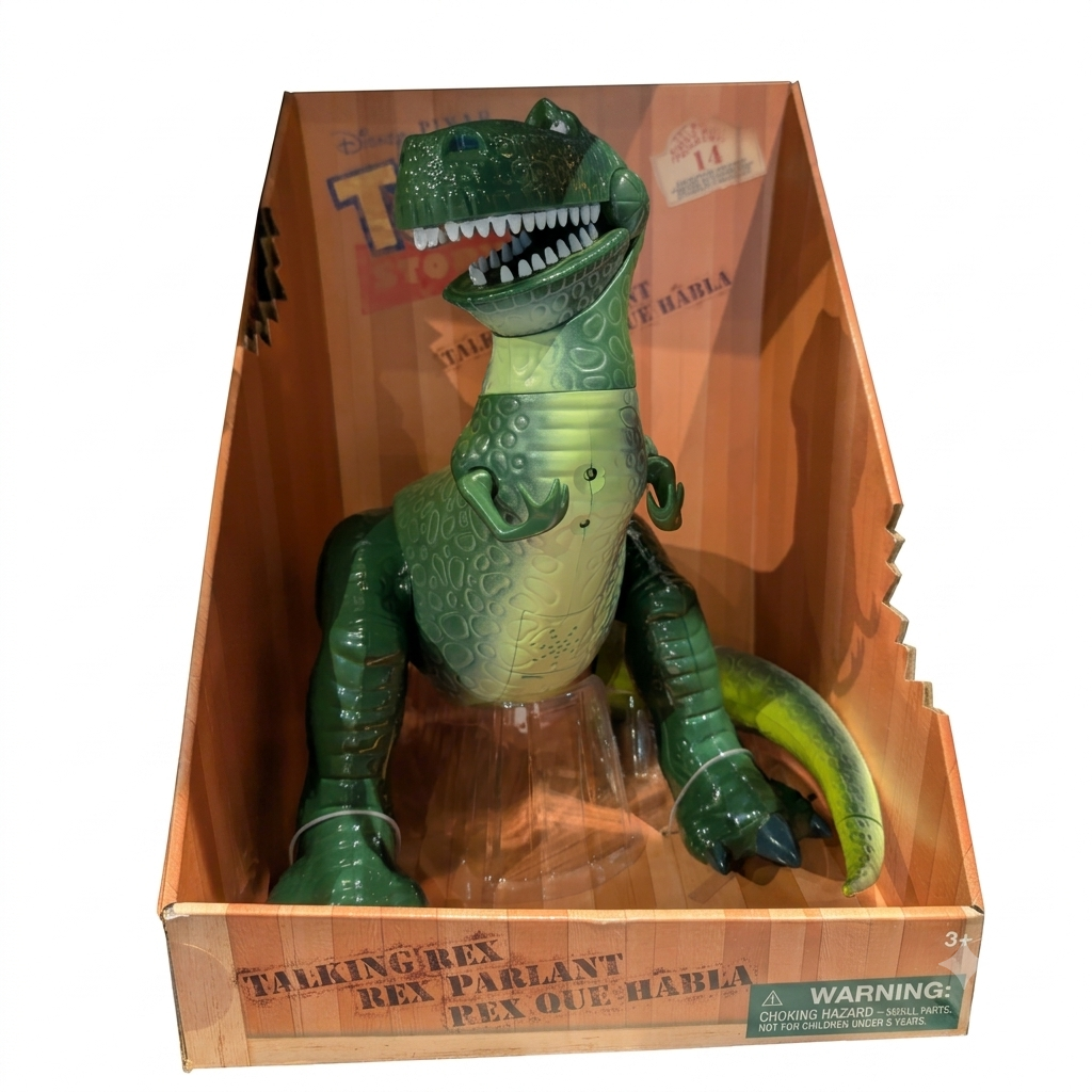 Figurine interactive Rex parlant de Toy Story dans son emballage Disneyland Paris