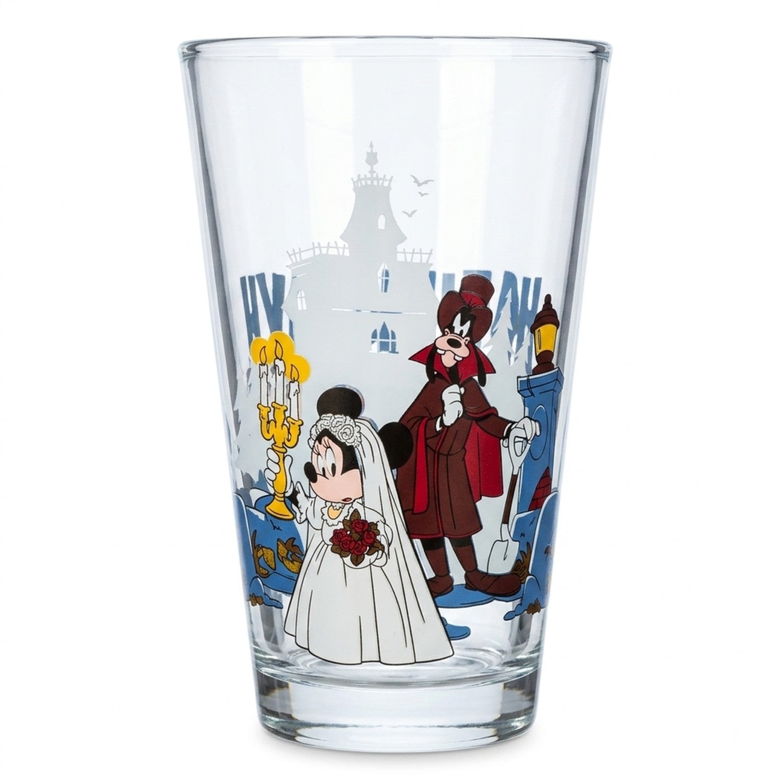 Verre Disneyland Paris Minnie et Dingo sur fond blanc